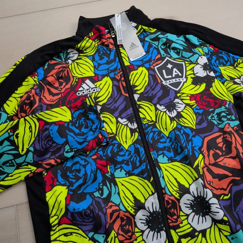NEW Adidas LA Galaxy Unity Tiro Track Jacket Mens S Floral Multicolor MLS Soccer